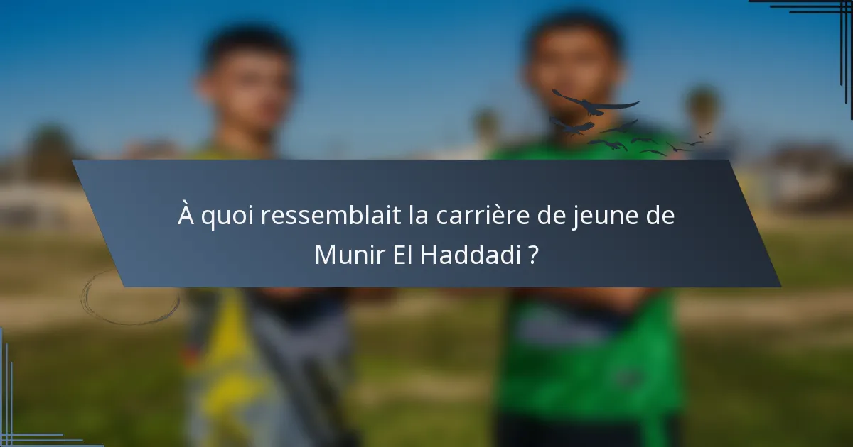 À quoi ressemblait la carrière de jeune de Munir El Haddadi ?