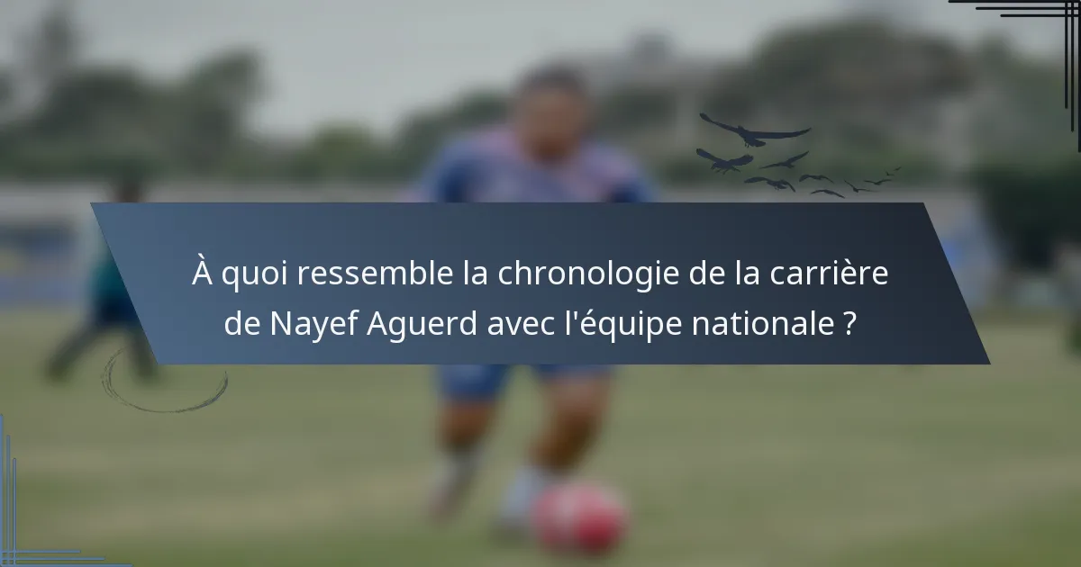 À quoi ressemble la chronologie de la carrière de Nayef Aguerd avec l'équipe nationale ?